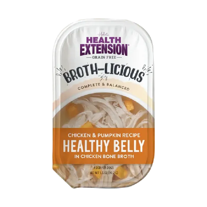 Health Extension Broth-Licious Chicken & Pumpkin in Bone Broth Healthy Belly Recipe 3.5oz