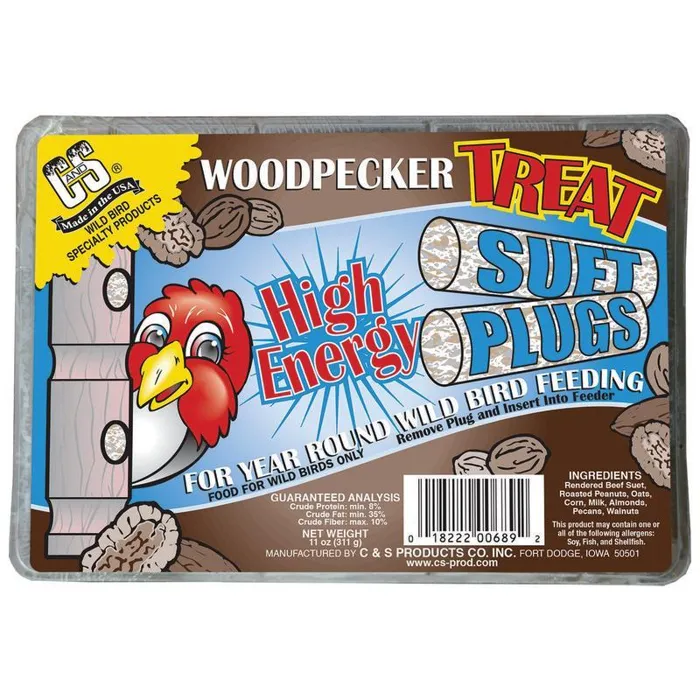 C&S Woodpecker Treat 12oz Suet Plug 4pk