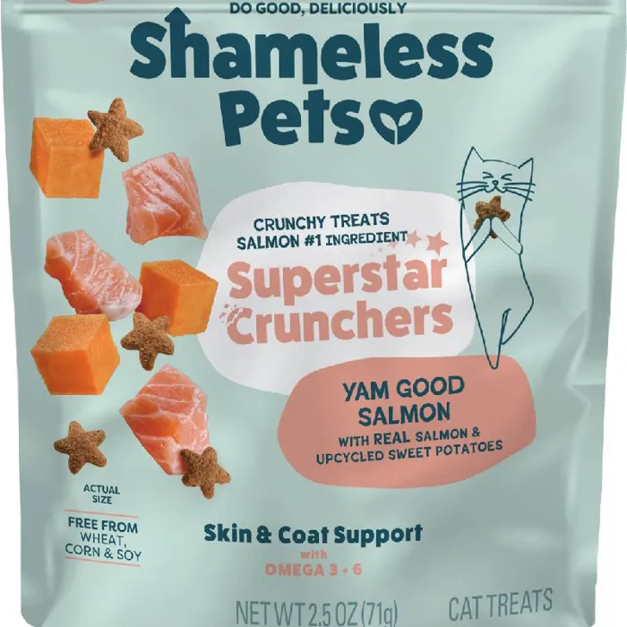 Shameless Pets Yam Good Salmon Crunchy Cat Treats 2.5oz