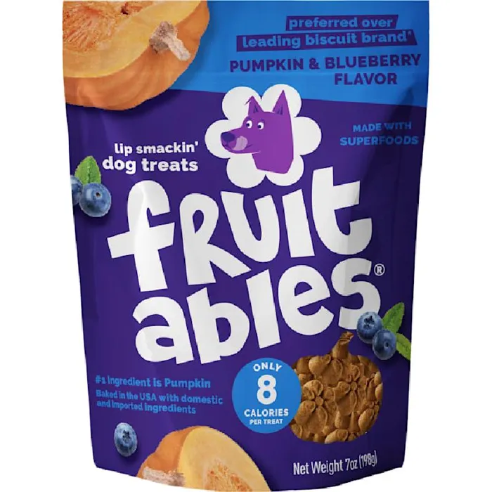 Fruitables Pumpkin & Blueberry Dog Treats 7oz